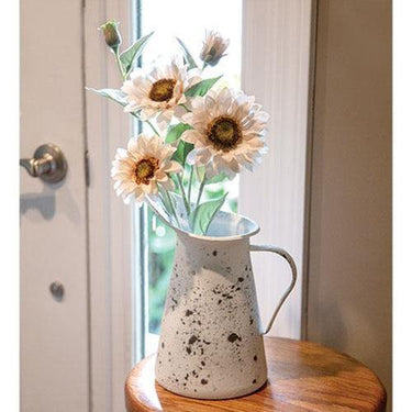 Distressed White Pitcher - The Fox Decor